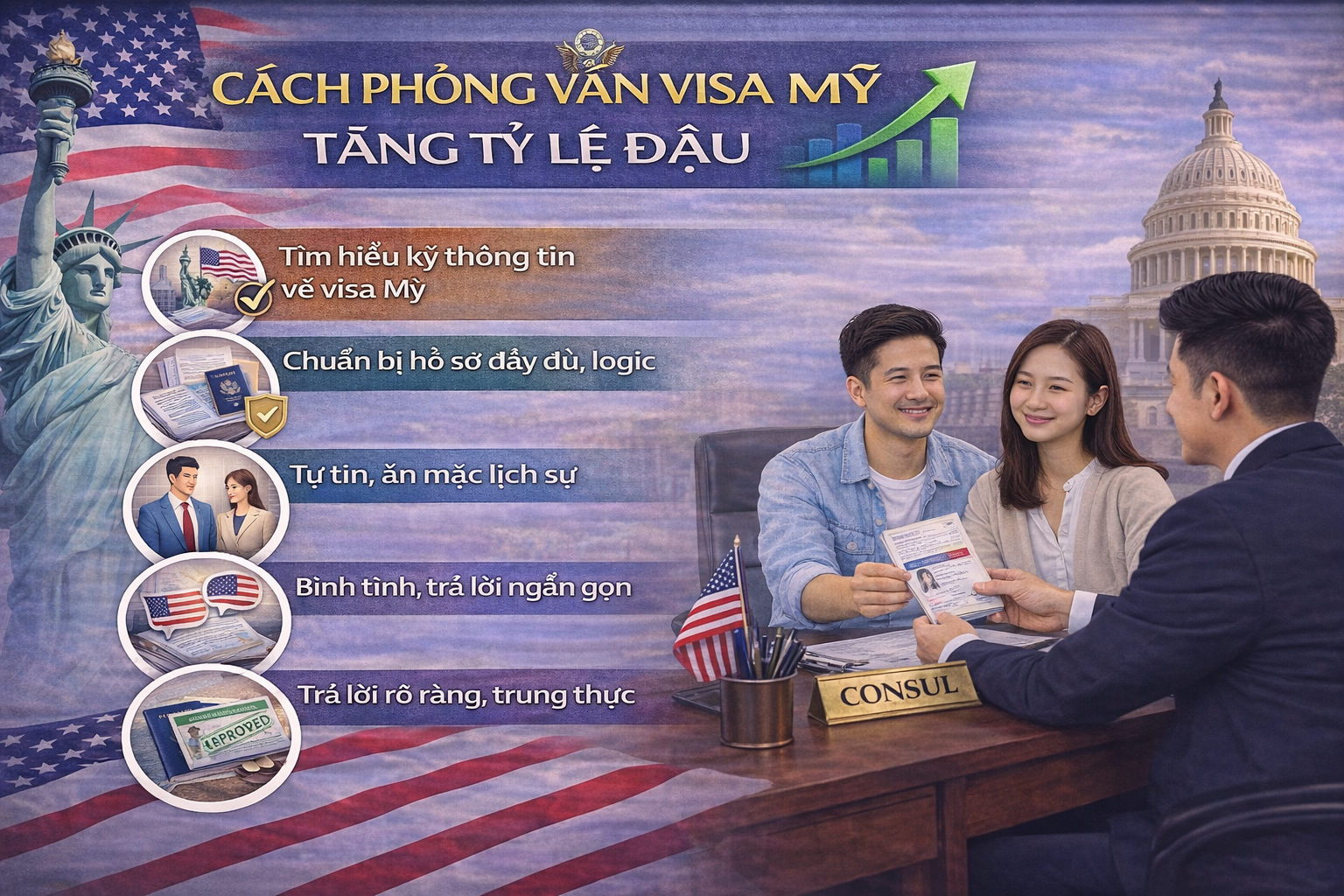 phỏng vấn bảo lãnh vợ chồng đi Mỹ
