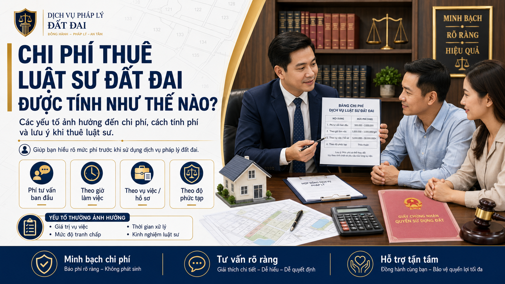 chi phí thuê luật sư đất đai