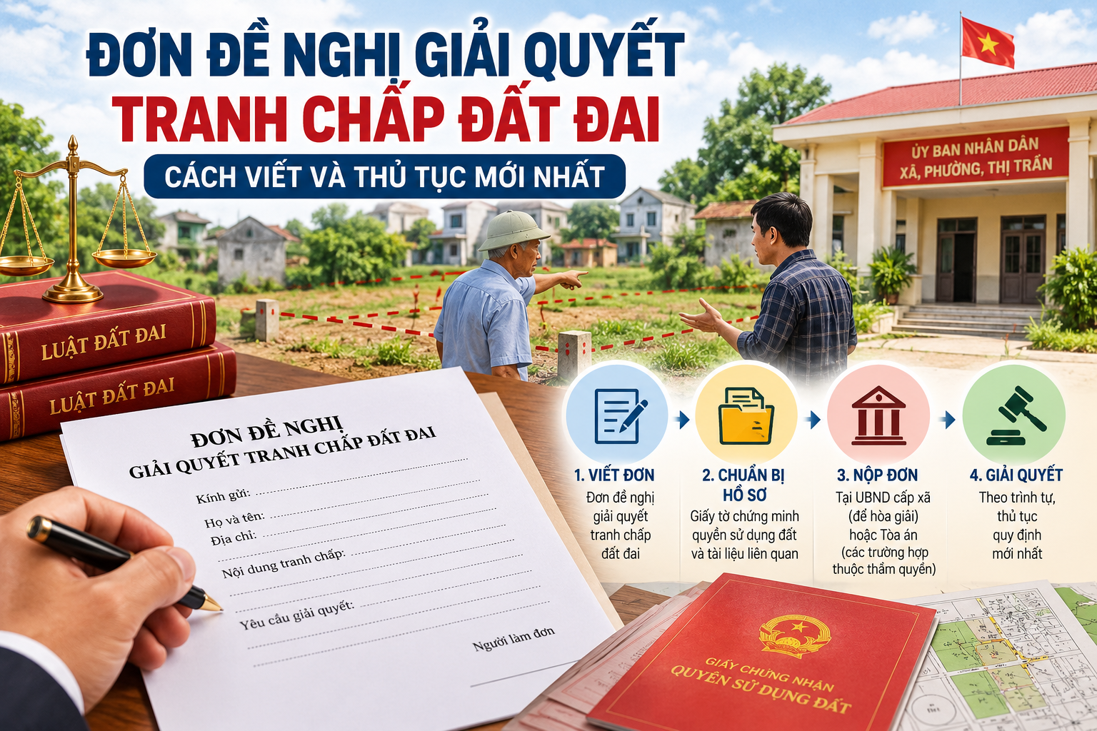 Đơn đề nghị giải quyết tranh chấp đất đai: Cách viết và thủ tục mới nhất