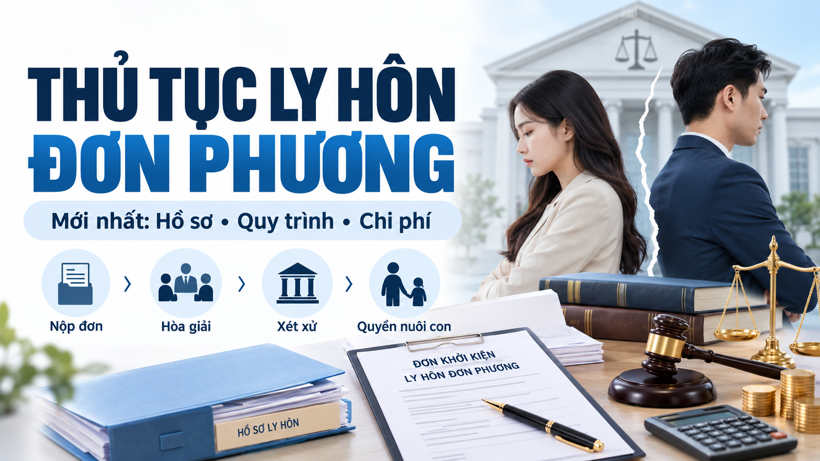 Thủ tục ly hôn đơn phương mới nhất: Hồ sơ, quy trình và chi phí