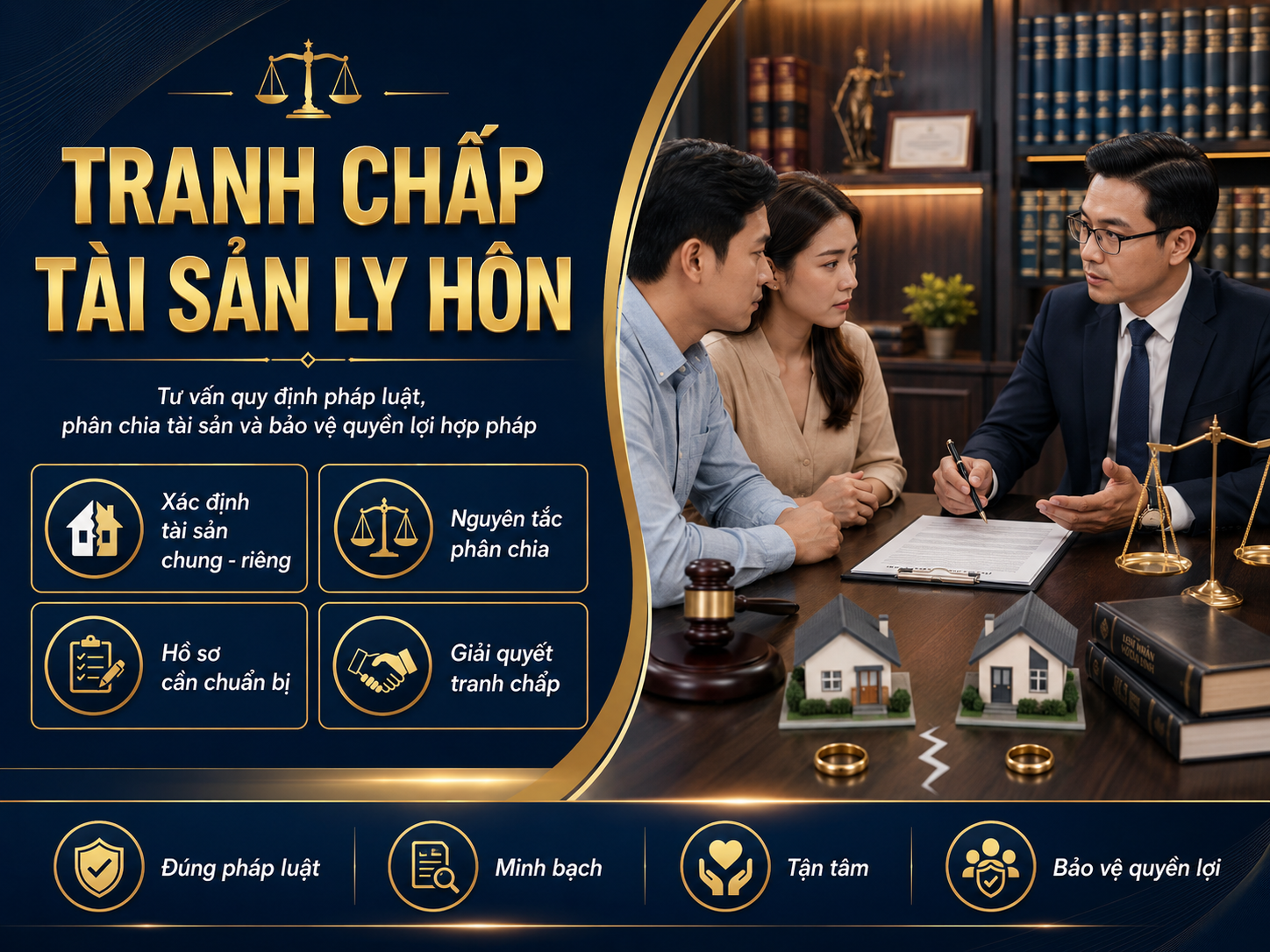 Luật Nguyễn Lê hỗ trợ giải quyết tranh chấp tài sản ly hôn nhanh chóng, đúng pháp luật.