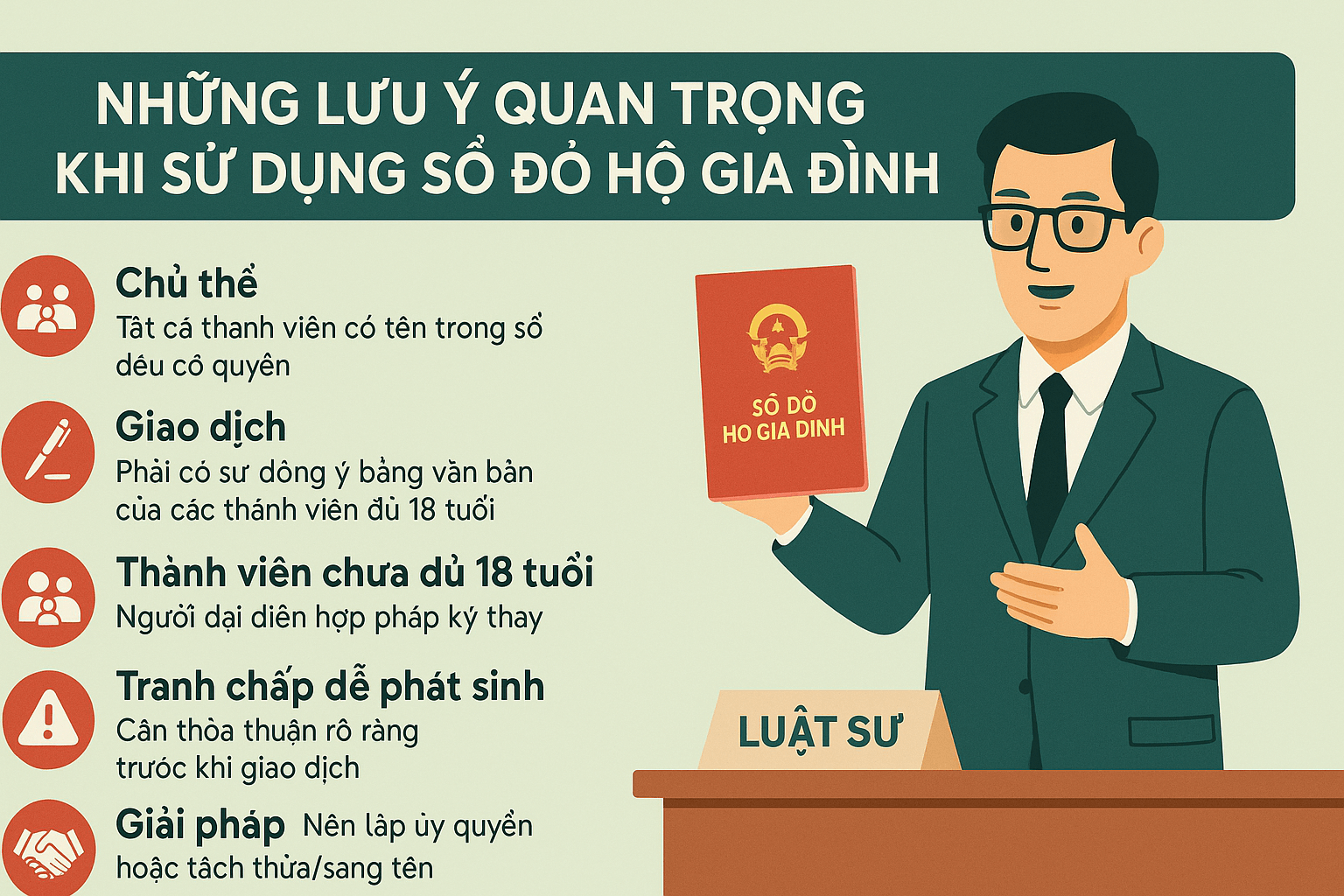 Lưu ý quan trọng khi sử dụng sổ đỏ hộ gia đình